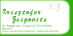 krisztofer zsigovits business card